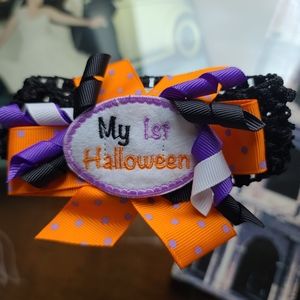 Baby first Halloween headband and socks